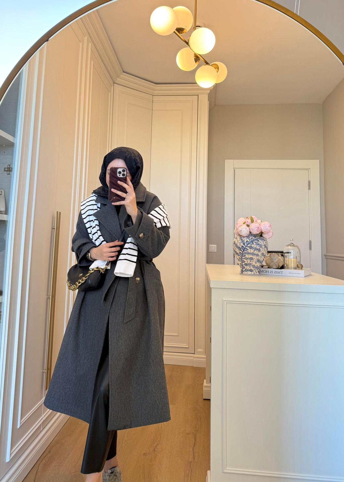 Premium Oversize Kaşe Kaban Antrasit