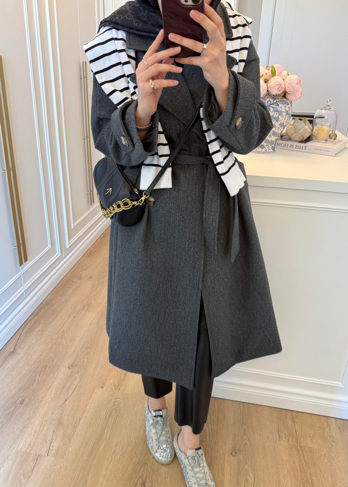 Premium Oversize Kaşe Kaban Antrasit