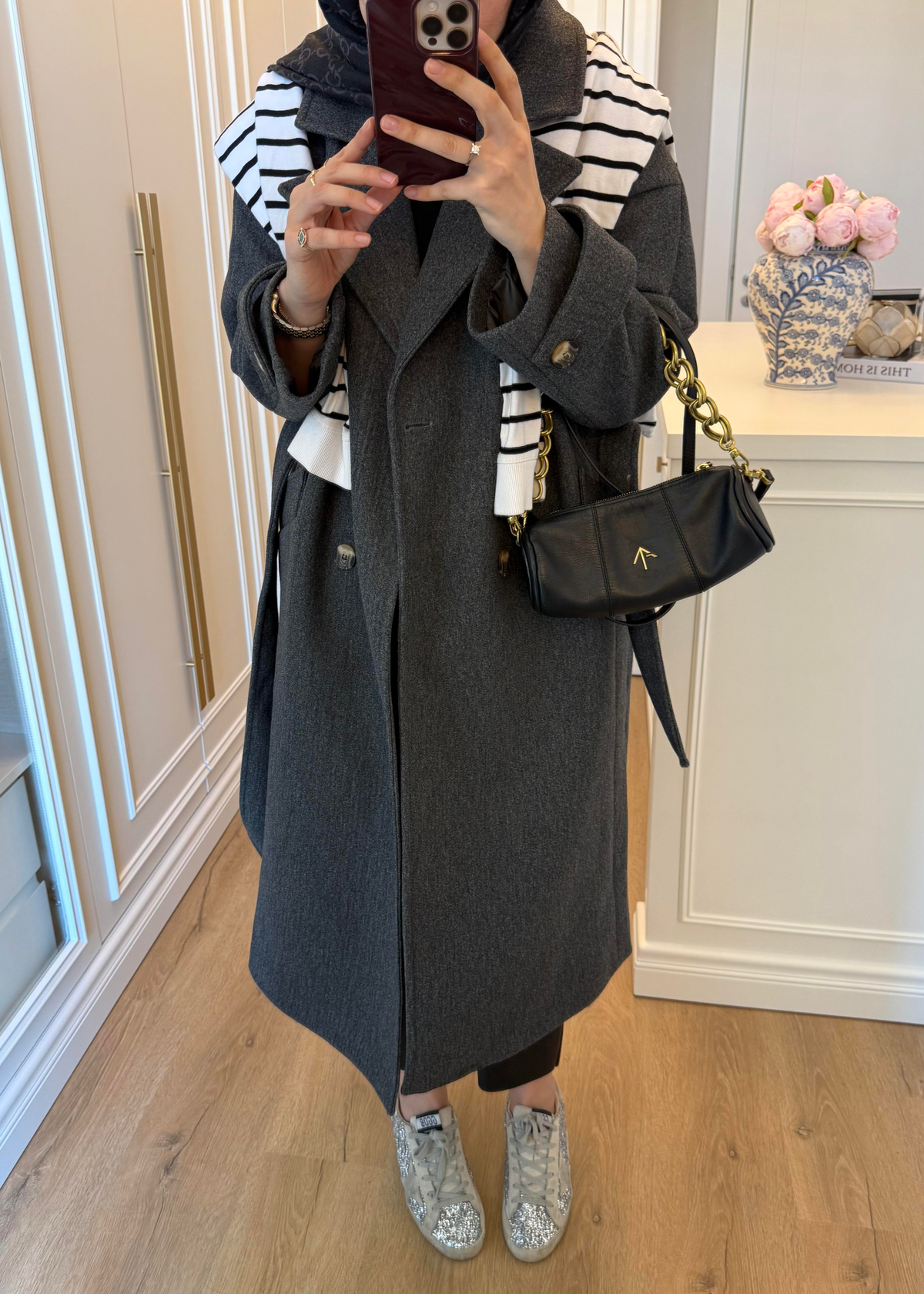 Premium Oversize Kaşe Kaban Antrasit