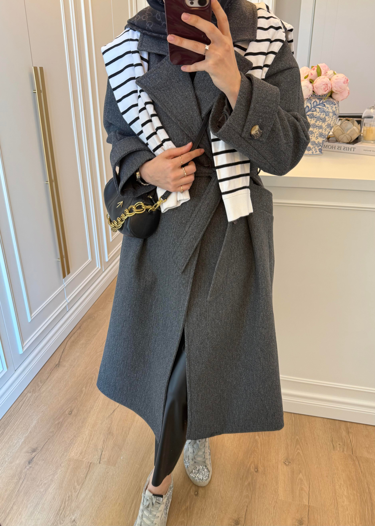 Premium Oversize Kaşe Kaban Antrasit