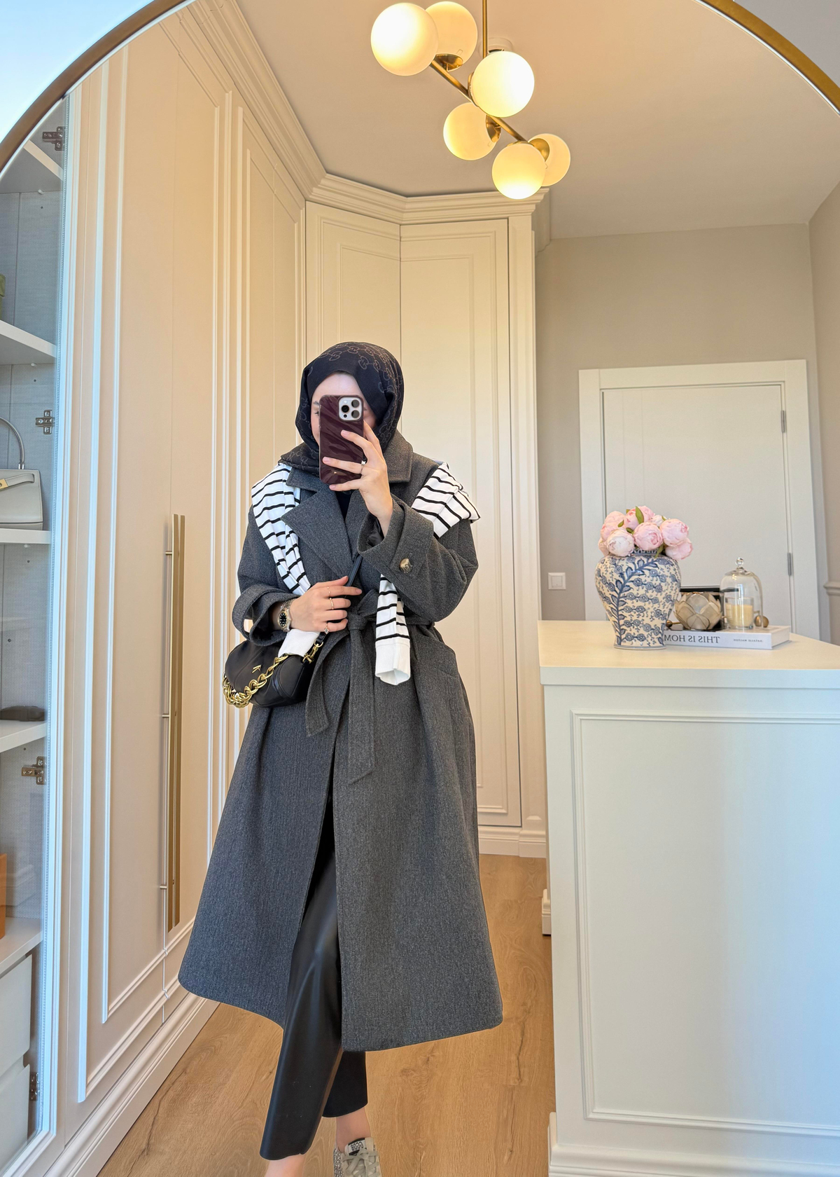 Premium Oversize Kaşe Kaban Antrasit