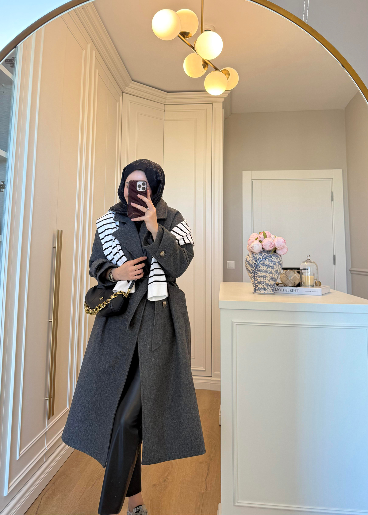 Premium Oversize Kaşe Kaban Antrasit