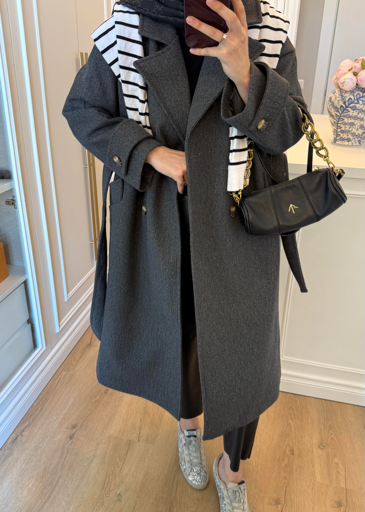 Premium Oversize Kaşe Kaban Antrasit