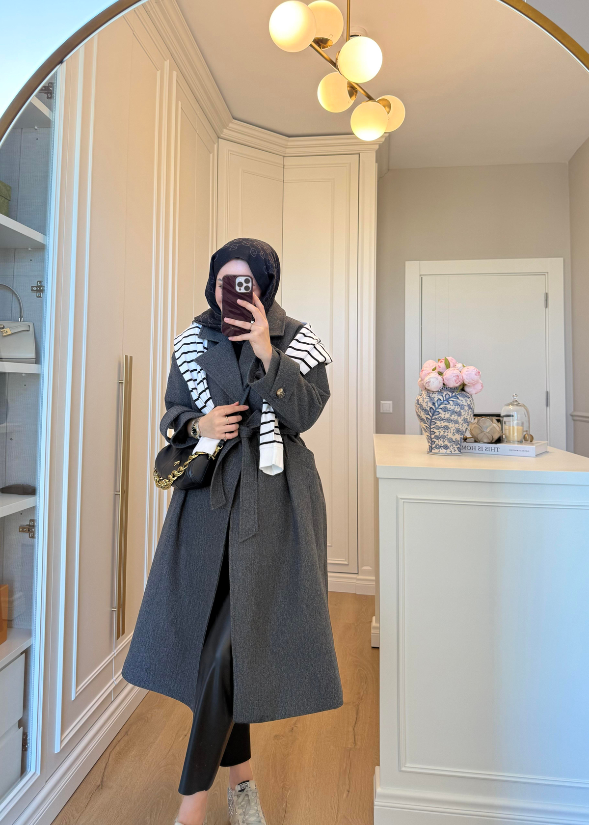 Premium Oversize Kaşe Kaban Antrasit