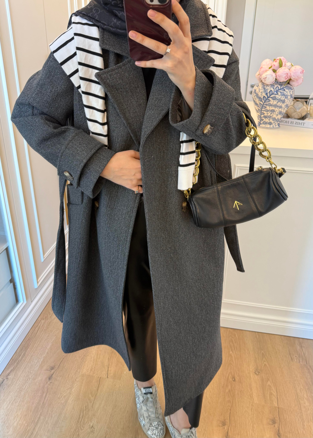 Premium Oversize Kaşe Kaban Antrasit