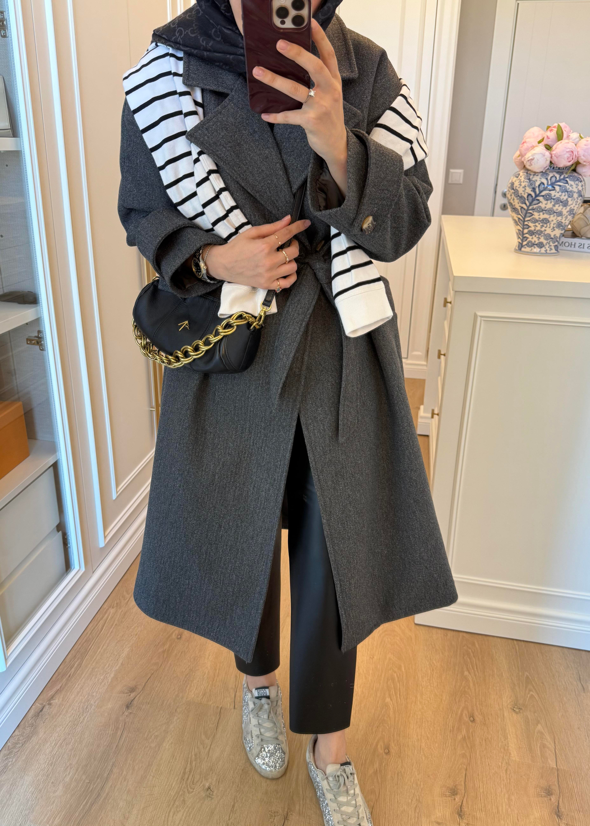 Premium Oversize Kaşe Kaban Antrasit