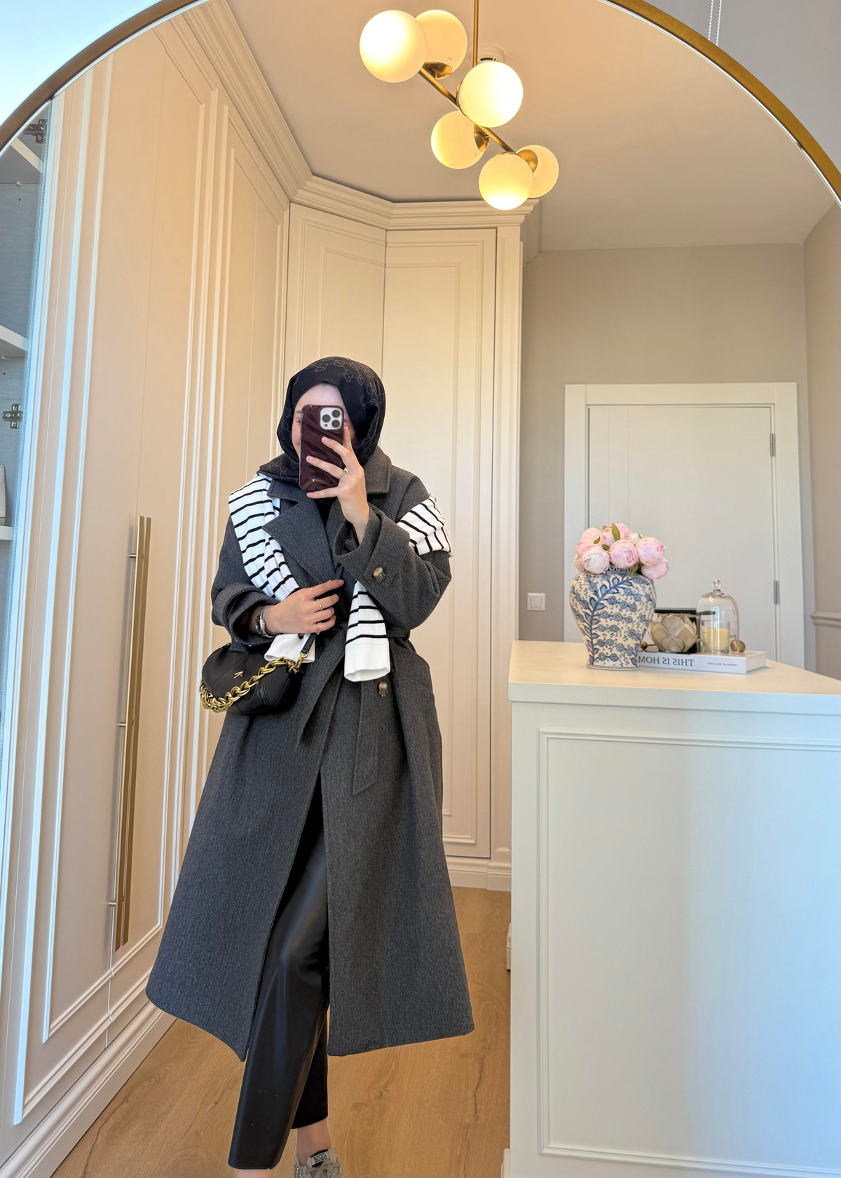 Premium Oversize Kaşe Kaban Antrasit