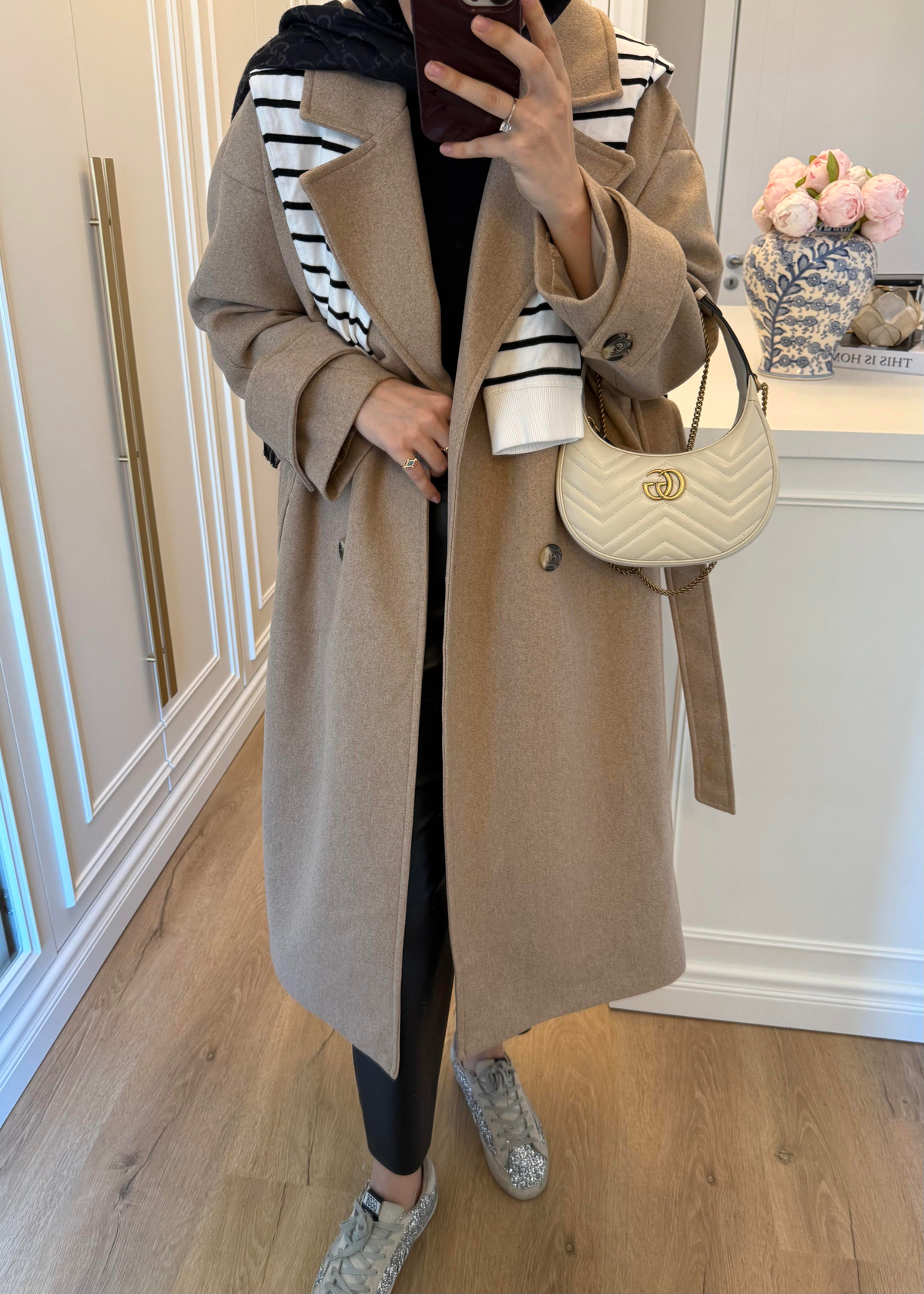 Premium Oversize Kaşe Kaban Camel