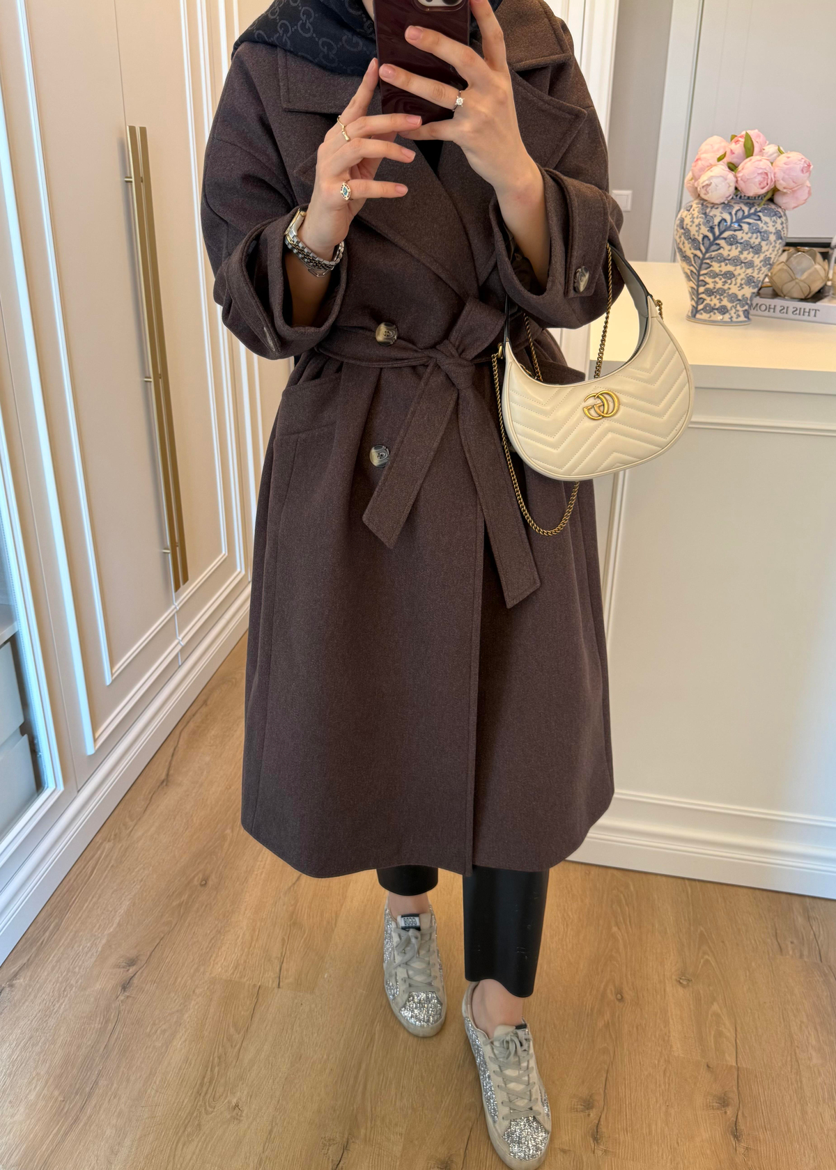 Premium Oversize Kaşe Kaban Kahverengi