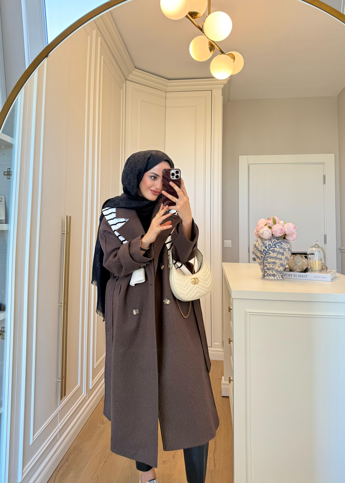 Premium Oversize Kaşe Kaban Kahverengi