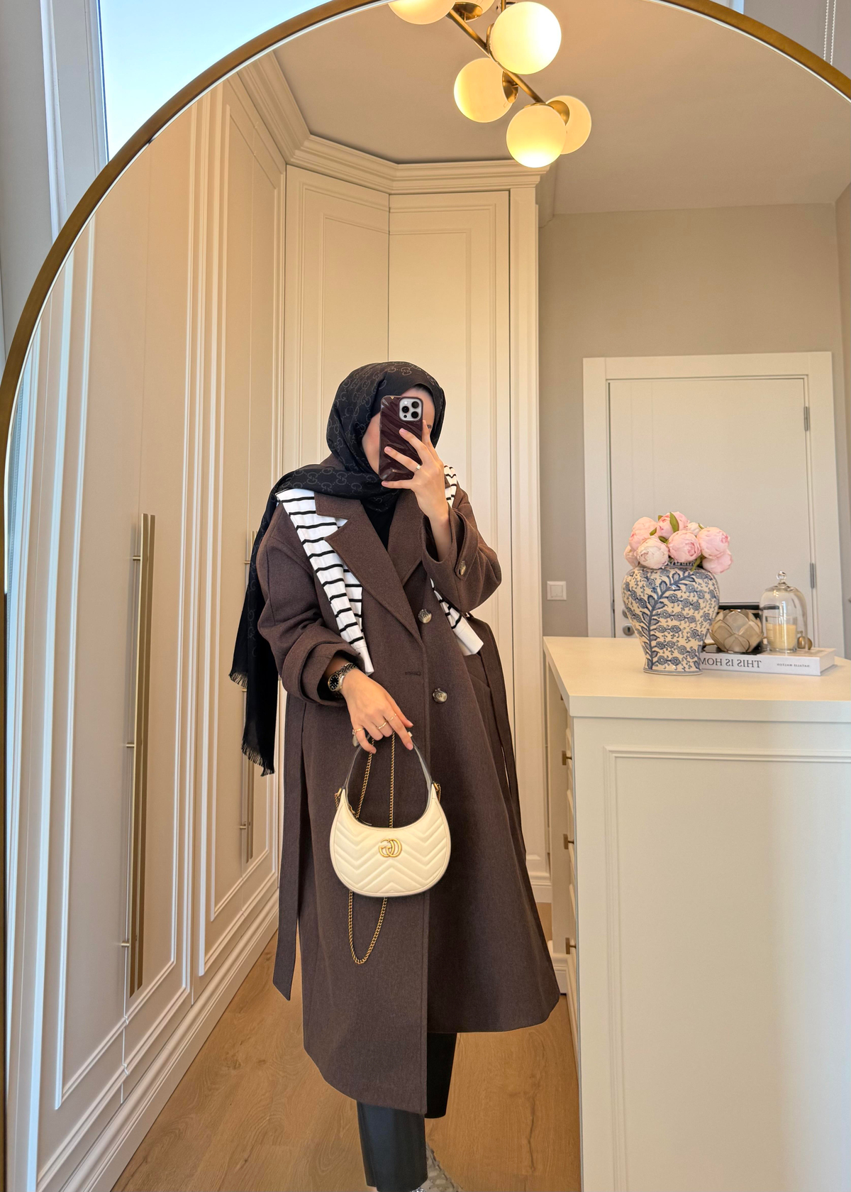 Premium Oversize Kaşe Kaban Kahverengi