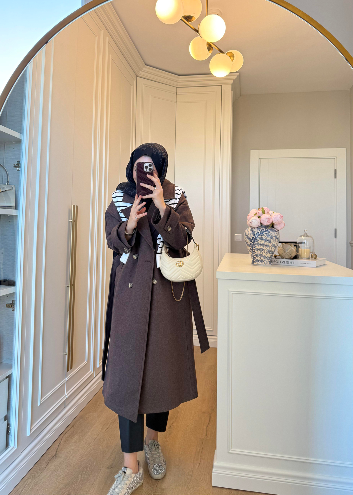 Premium Oversize Kaşe Kaban Kahverengi