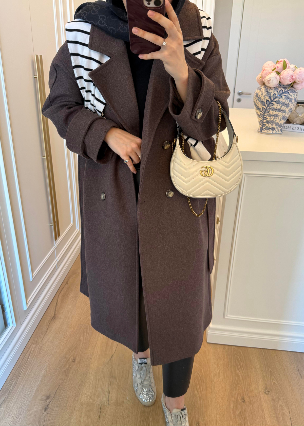 Premium Oversize Kaşe Kaban Kahverengi