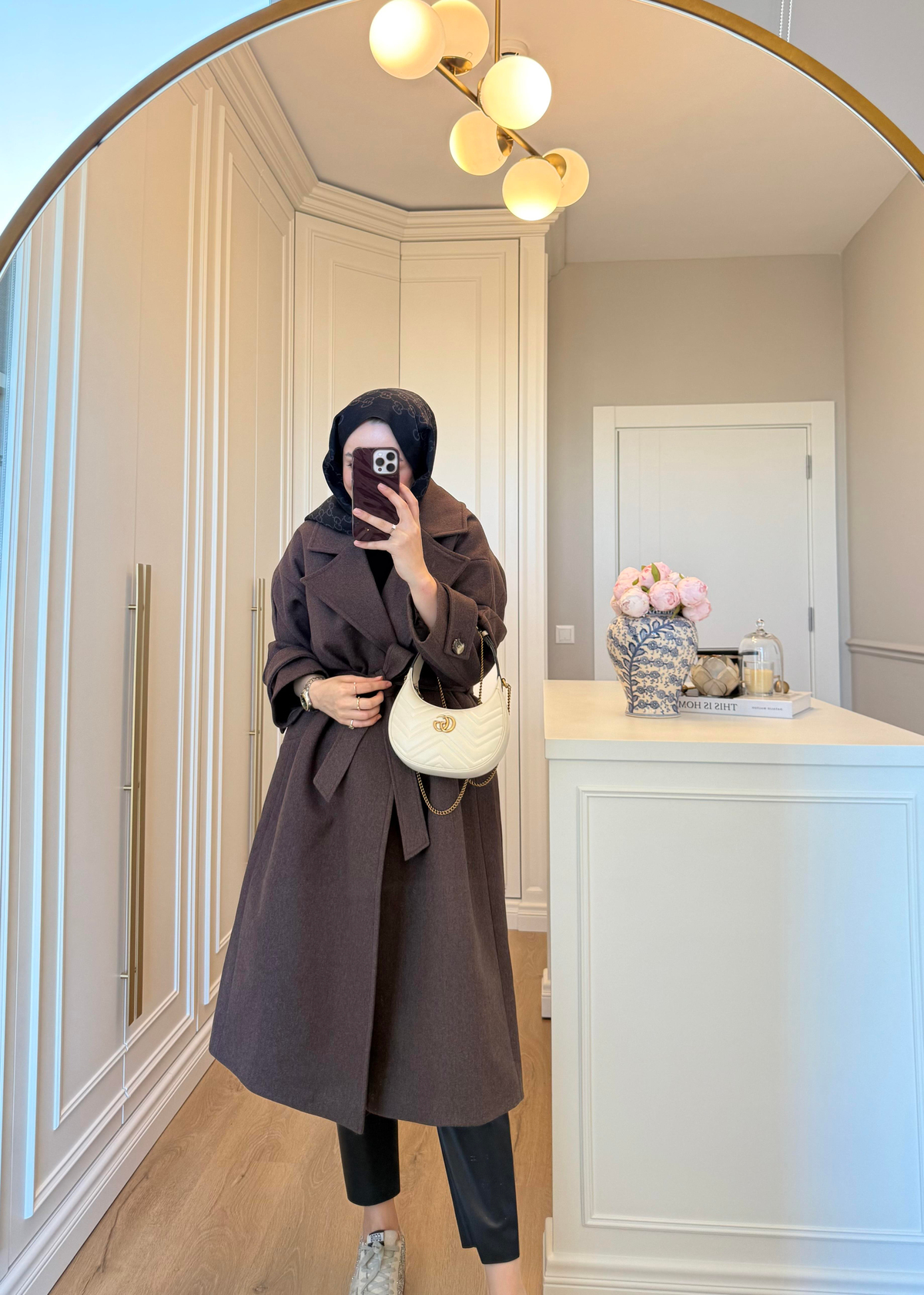 Premium Oversize Kaşe Kaban Kahverengi