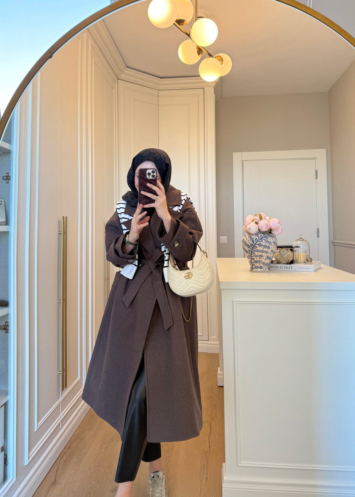 Premium Oversize Kaşe Kaban Kahverengi