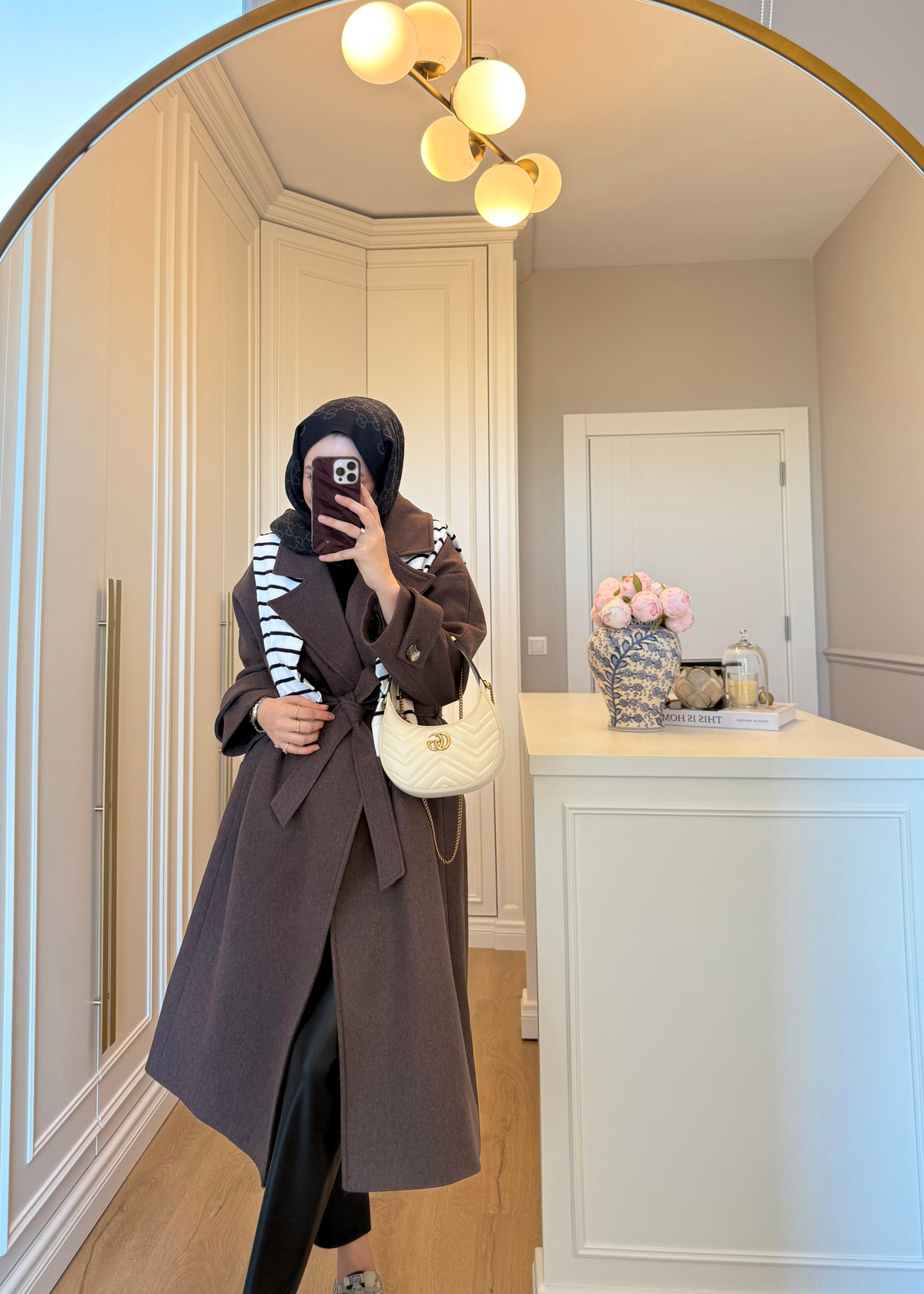 Premium Oversize Kaşe Kaban Kahverengi