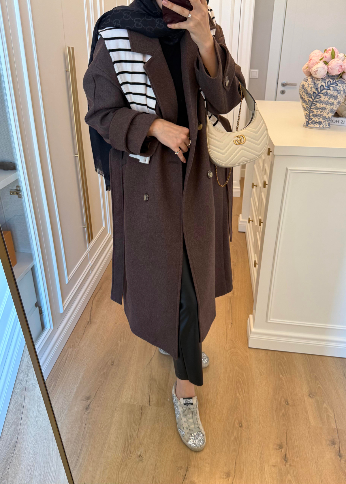 Premium Oversize Kaşe Kaban Kahverengi