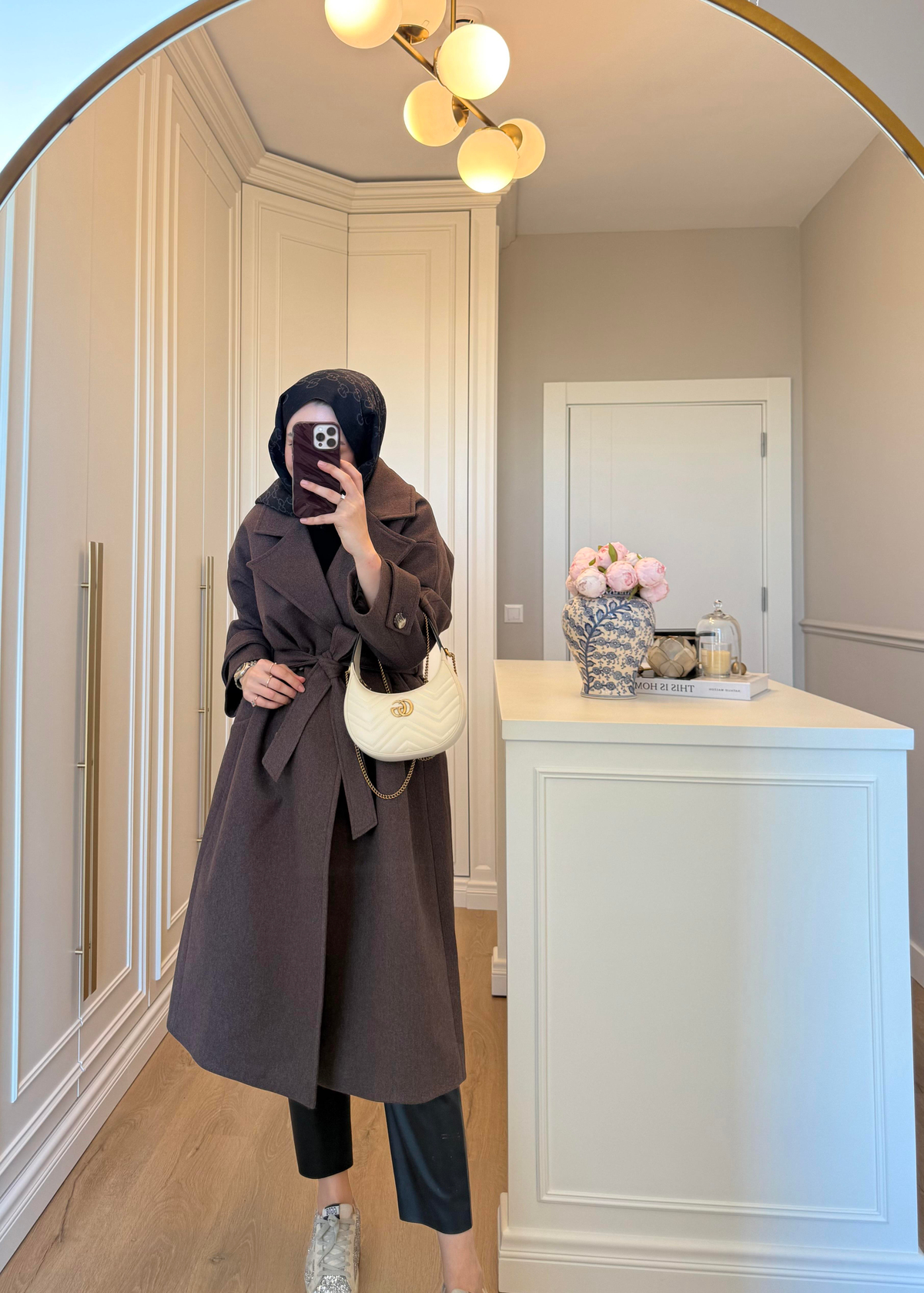 Premium Oversize Kaşe Kaban Kahverengi