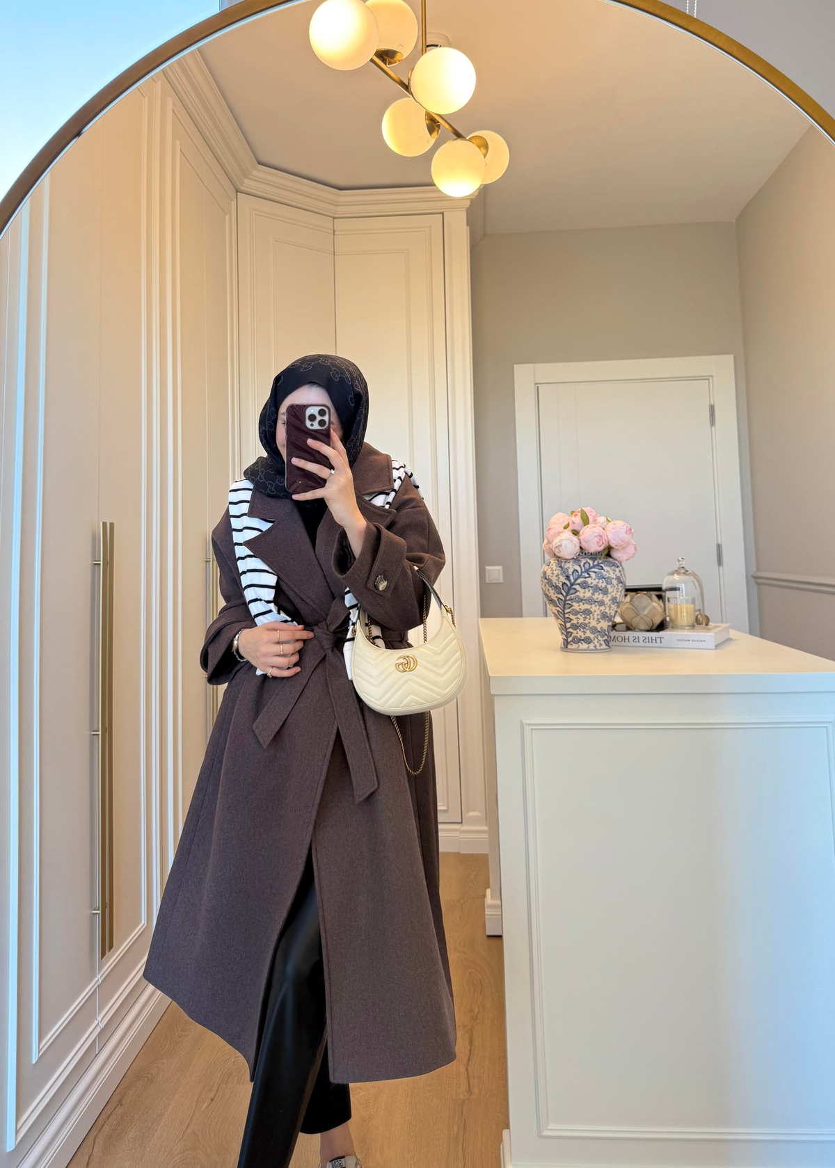 Premium Oversize Kaşe Kaban Kahverengi