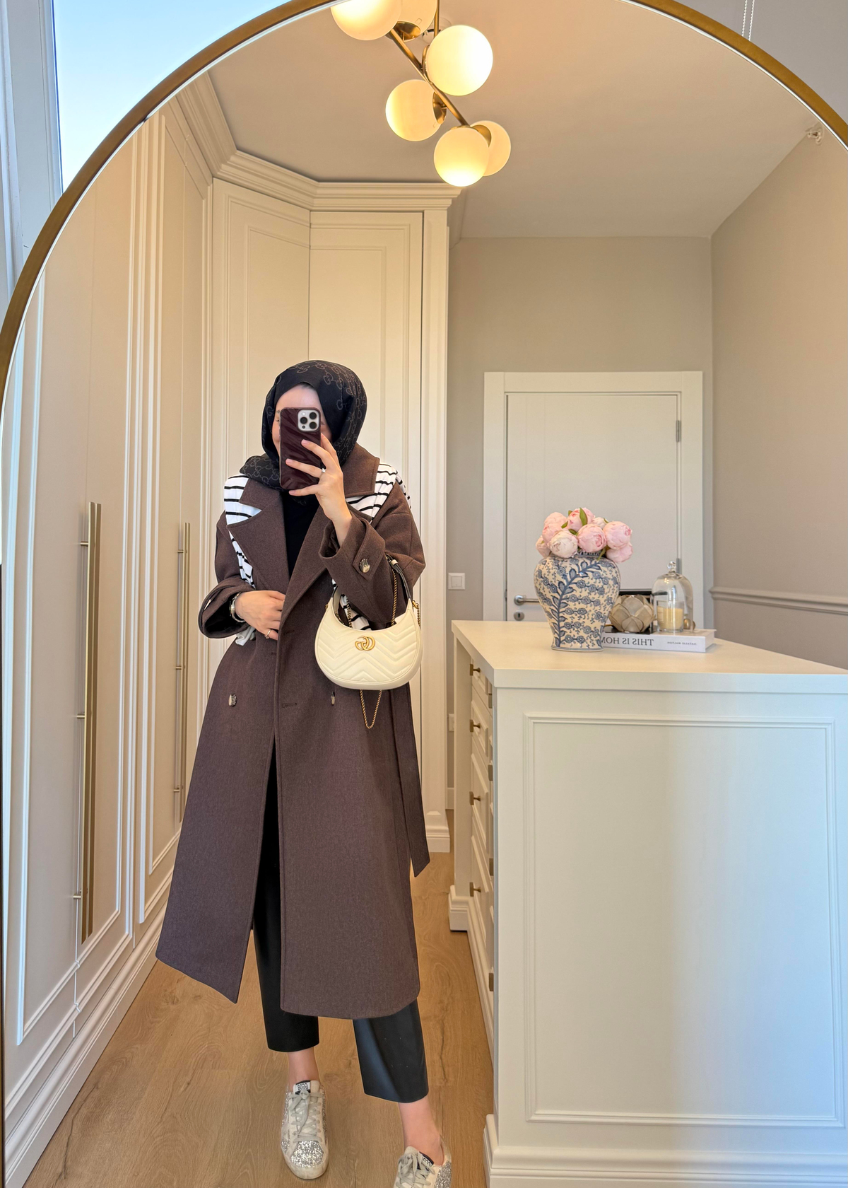 Premium Oversize Kaşe Kaban Kahverengi