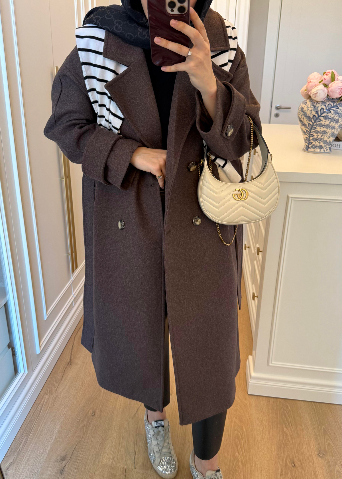 Premium Oversize Kaşe Kaban Kahverengi