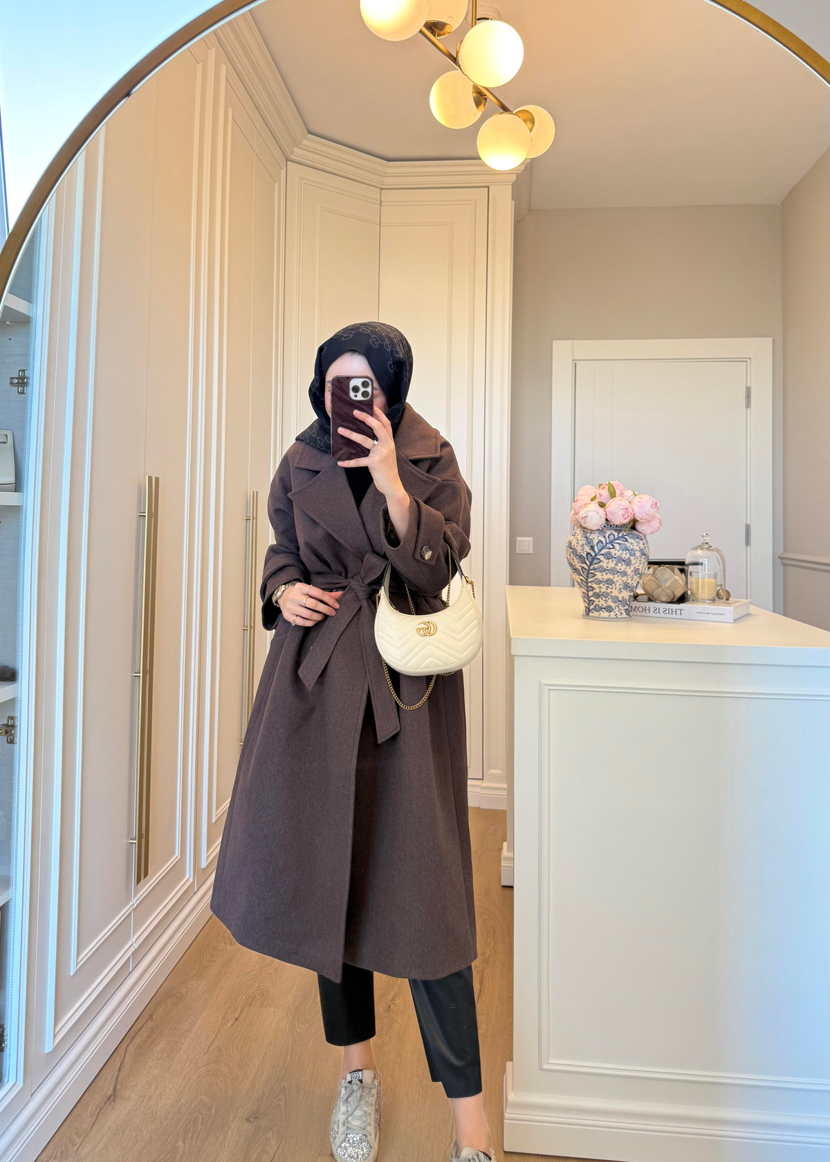 Premium Oversize Kaşe Kaban Kahverengi