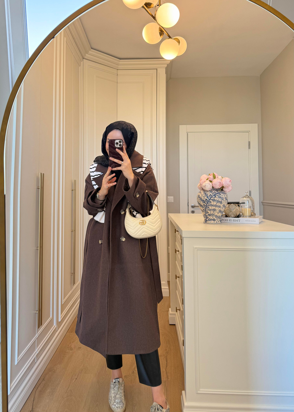 Premium Oversize Kaşe Kaban Kahverengi