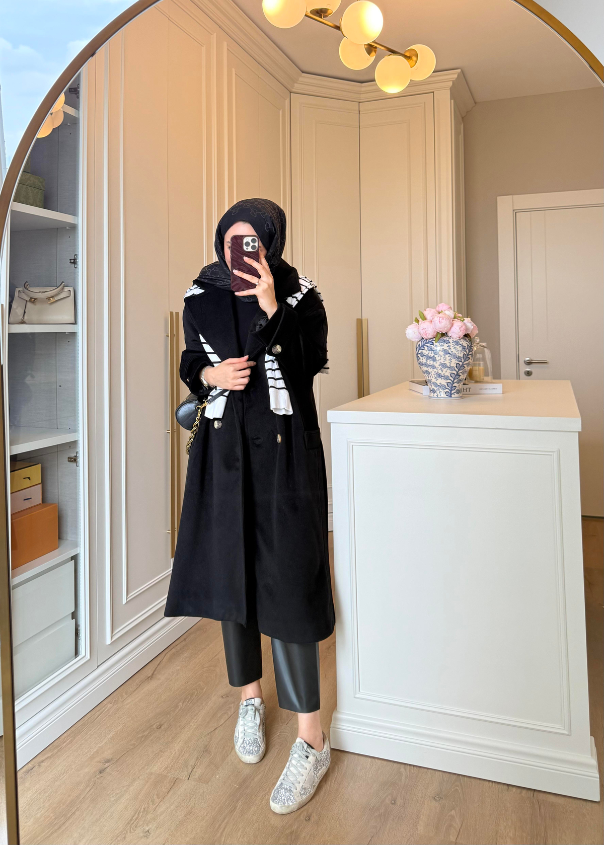 Premium Oversize Kaşe Kaban Siyah