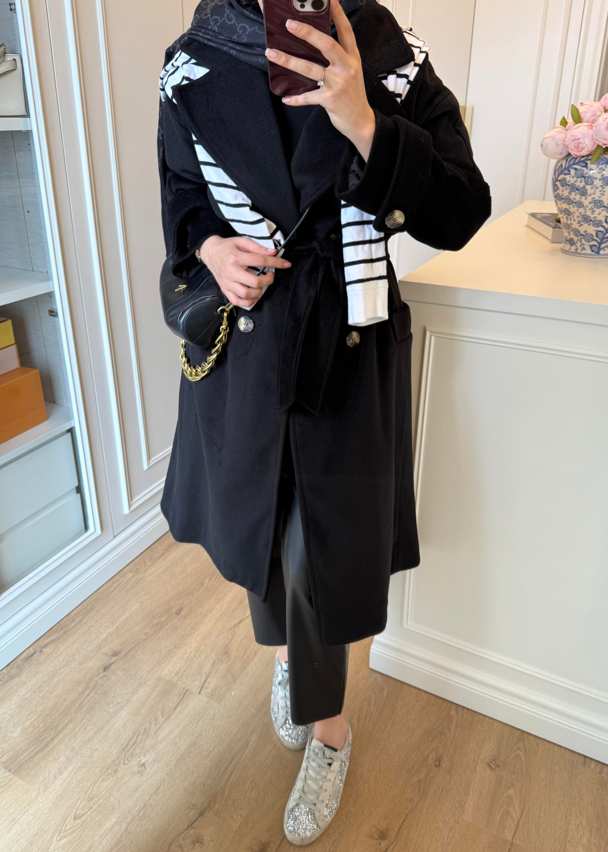 Premium Oversize Kaşe Kaban Siyah