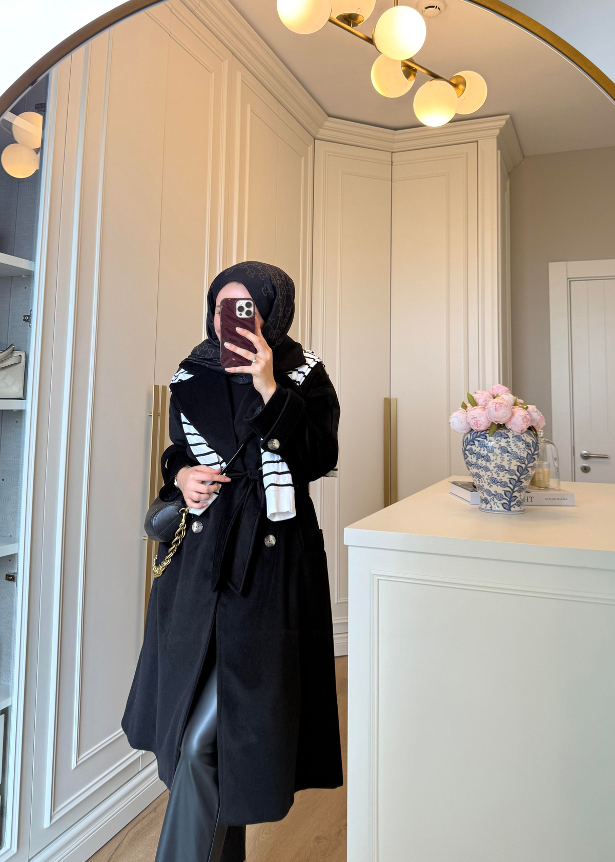 Premium Oversize Kaşe Kaban Siyah