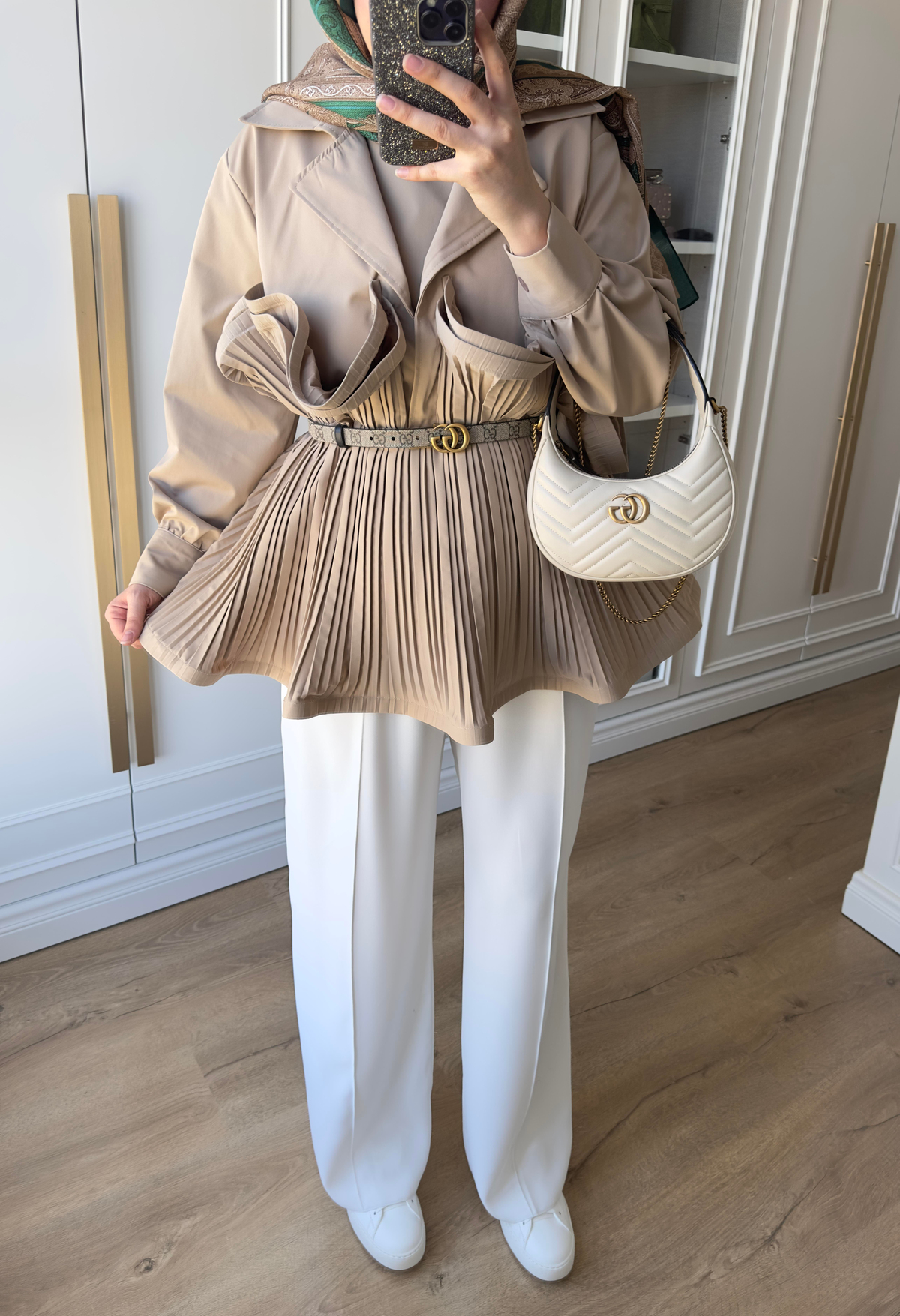 Premium Piliseli Tasarım Ceket Vizon