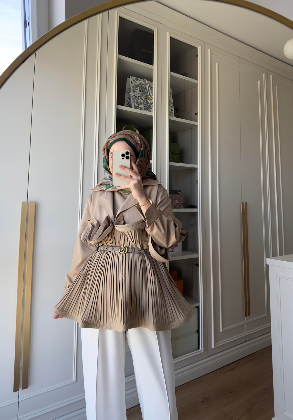 Premium Piliseli Tasarım Ceket Vizon