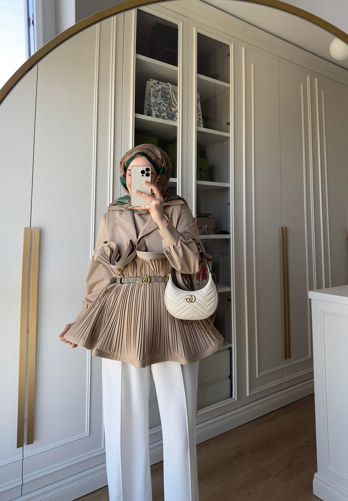 Premium Piliseli Tasarım Ceket Vizon