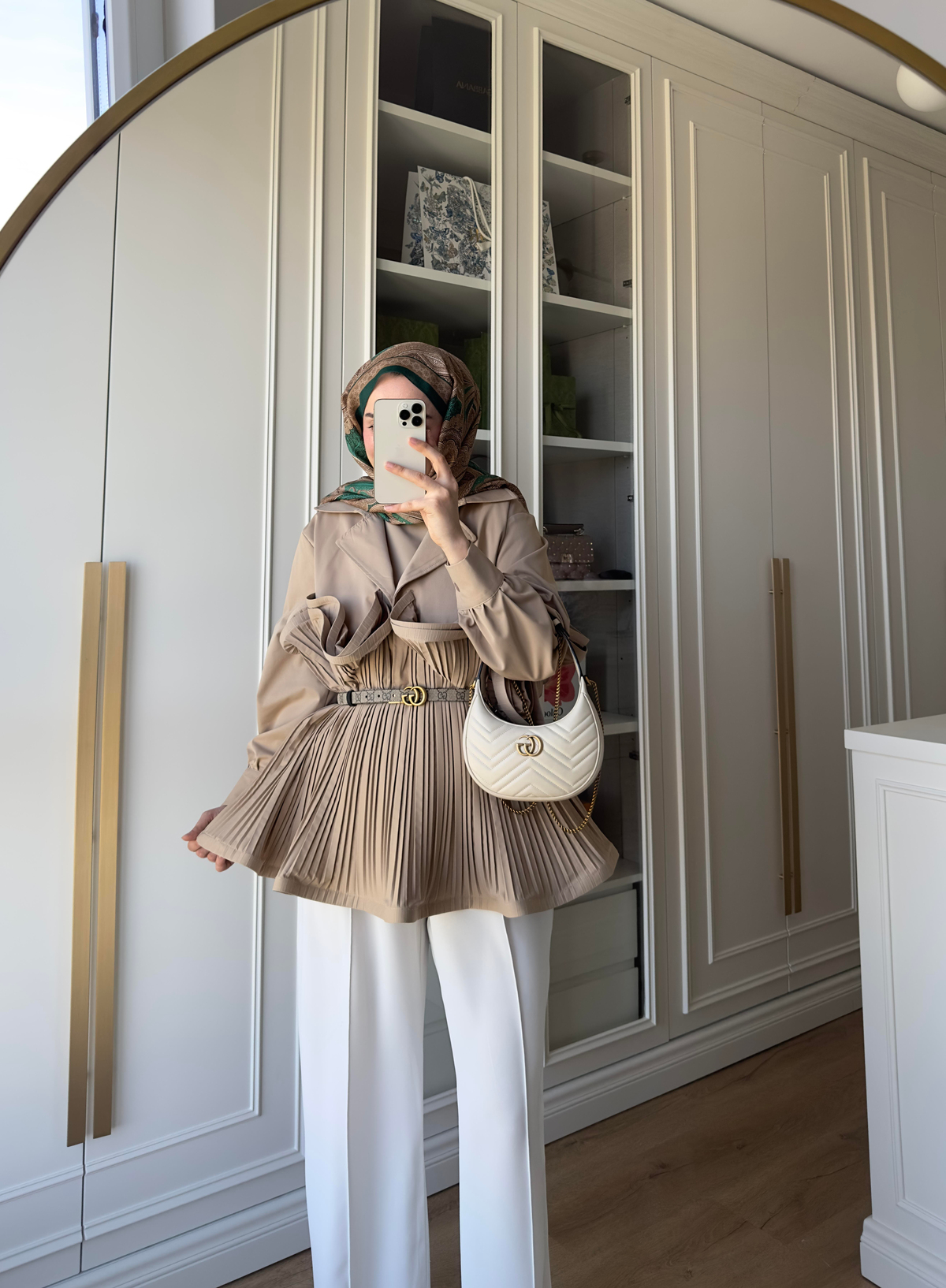 Premium Piliseli Tasarım Ceket Vizon