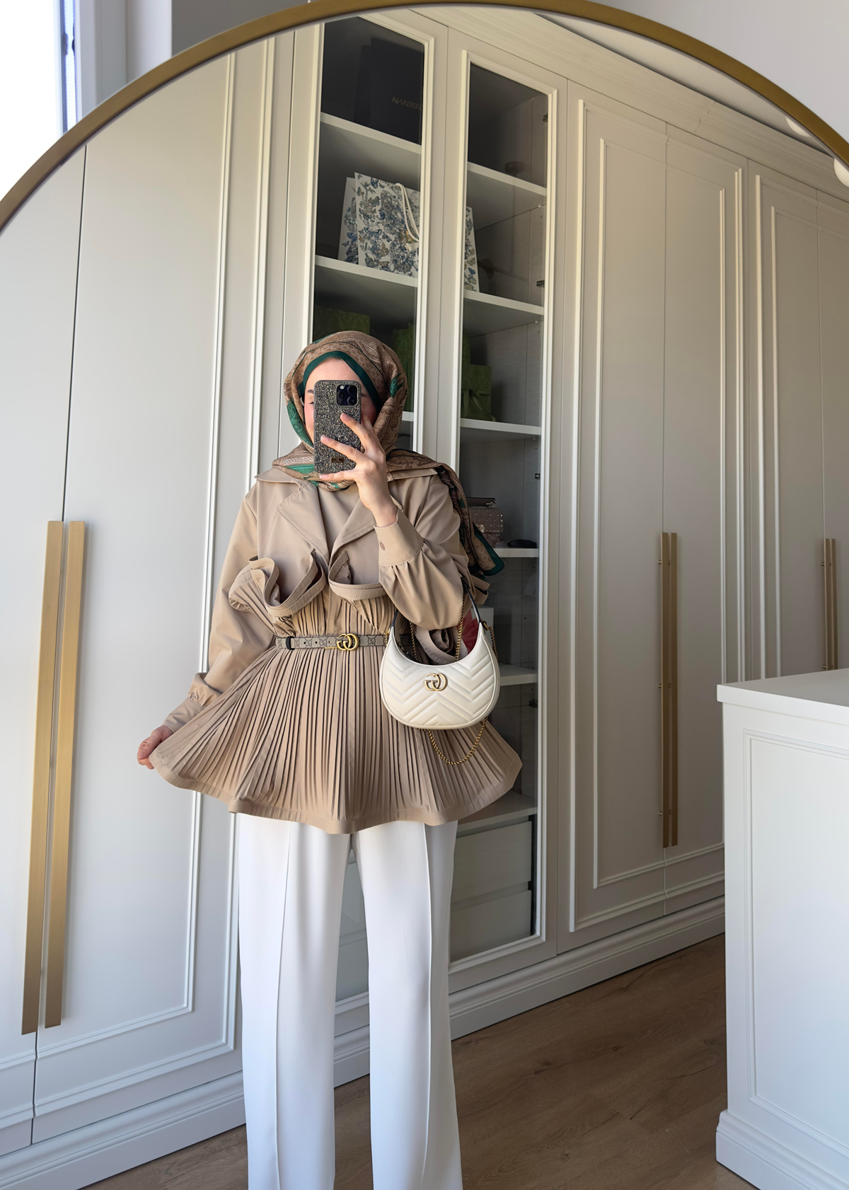 Premium Piliseli Tasarım Ceket Vizon