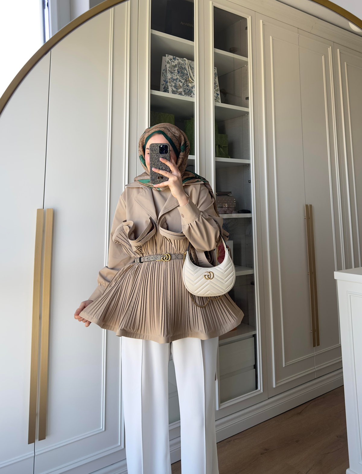 Premium Piliseli Tasarım Ceket Vizon