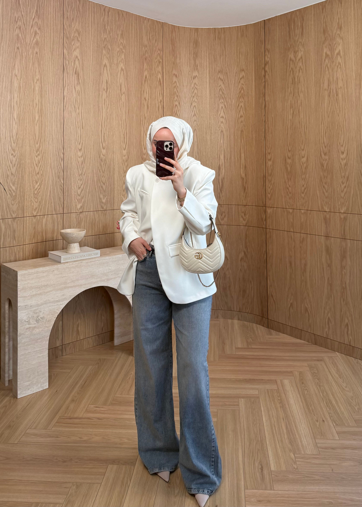 Premium Tek Düğmeli Blazer Ekru