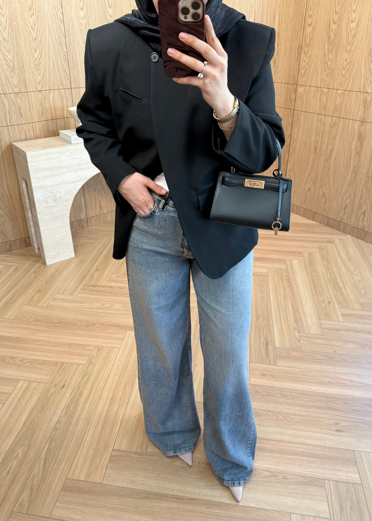 Premium Tek Düğmeli Blazer Siyah