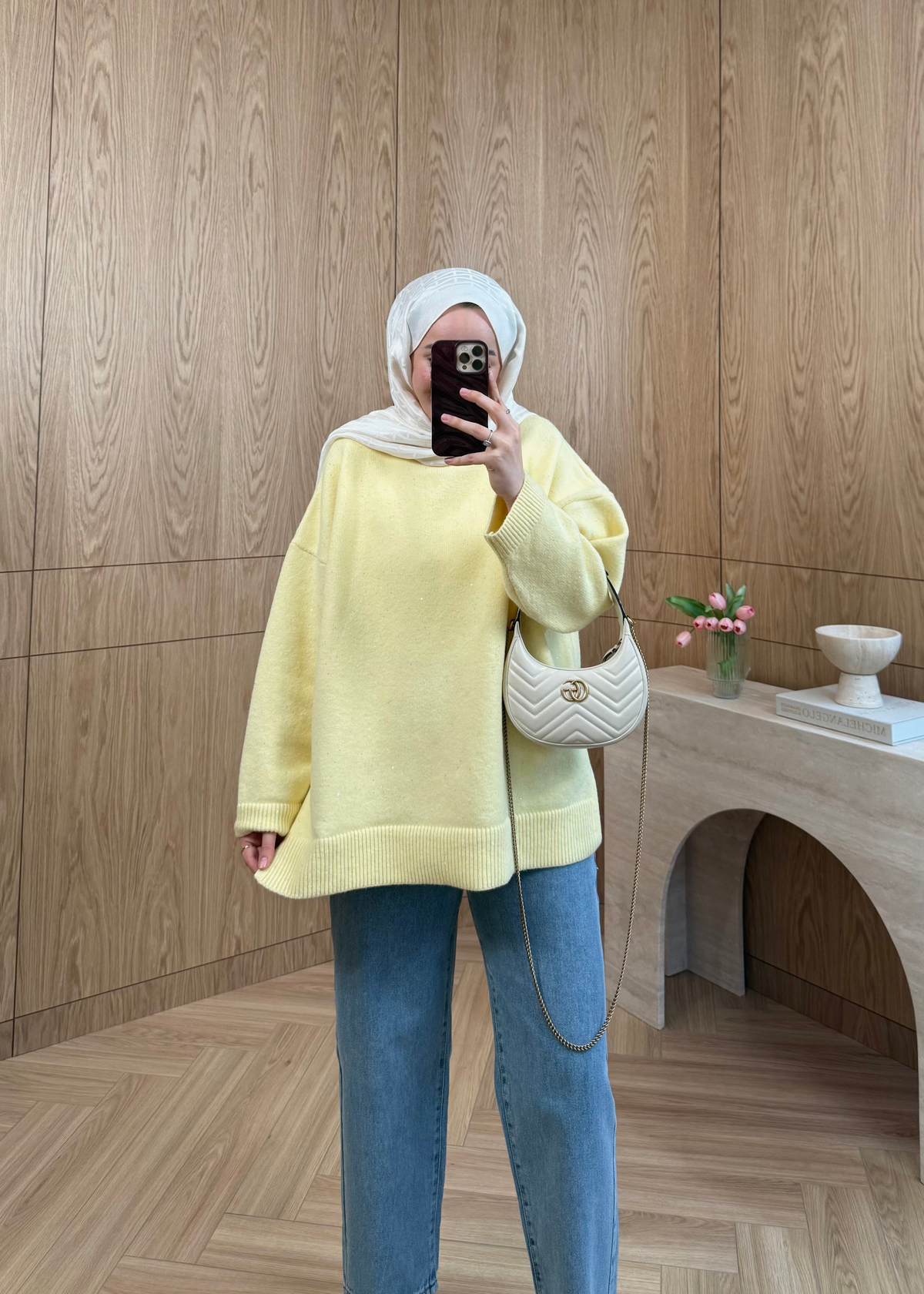 Pullu Triko Kazak Sarı