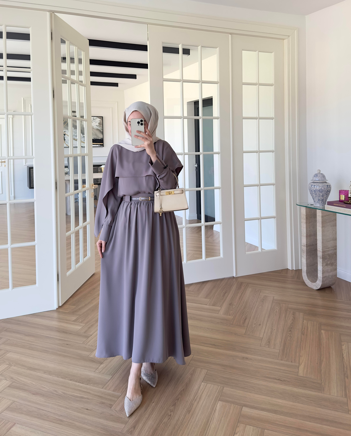 Pure Kemerli Etekli Takım Vizon