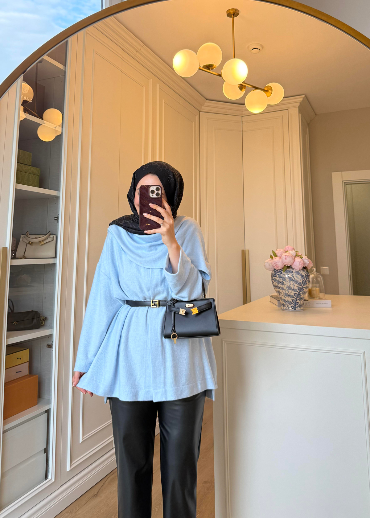 Şal Kapama Detaylı Hırka Bebe Mavi