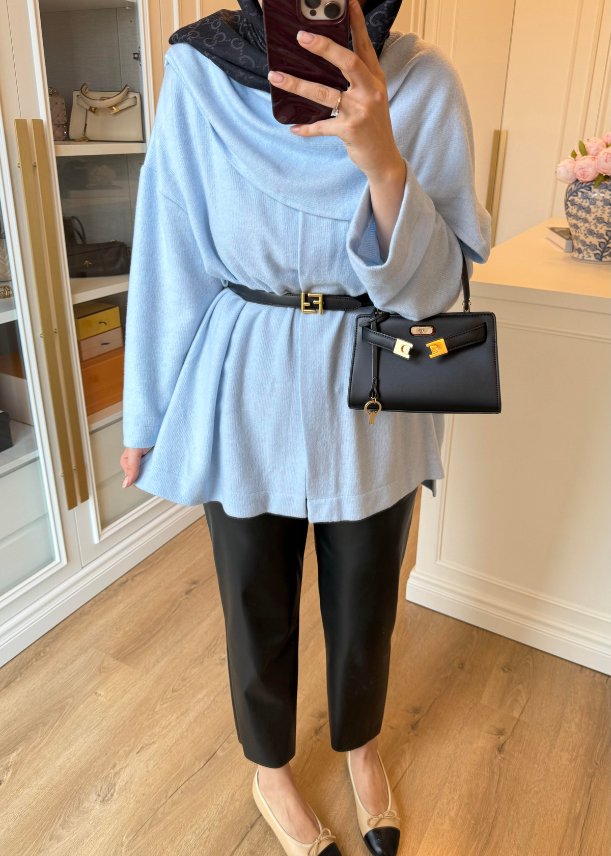 Şal Kapama Detaylı Hırka Bebe Mavi