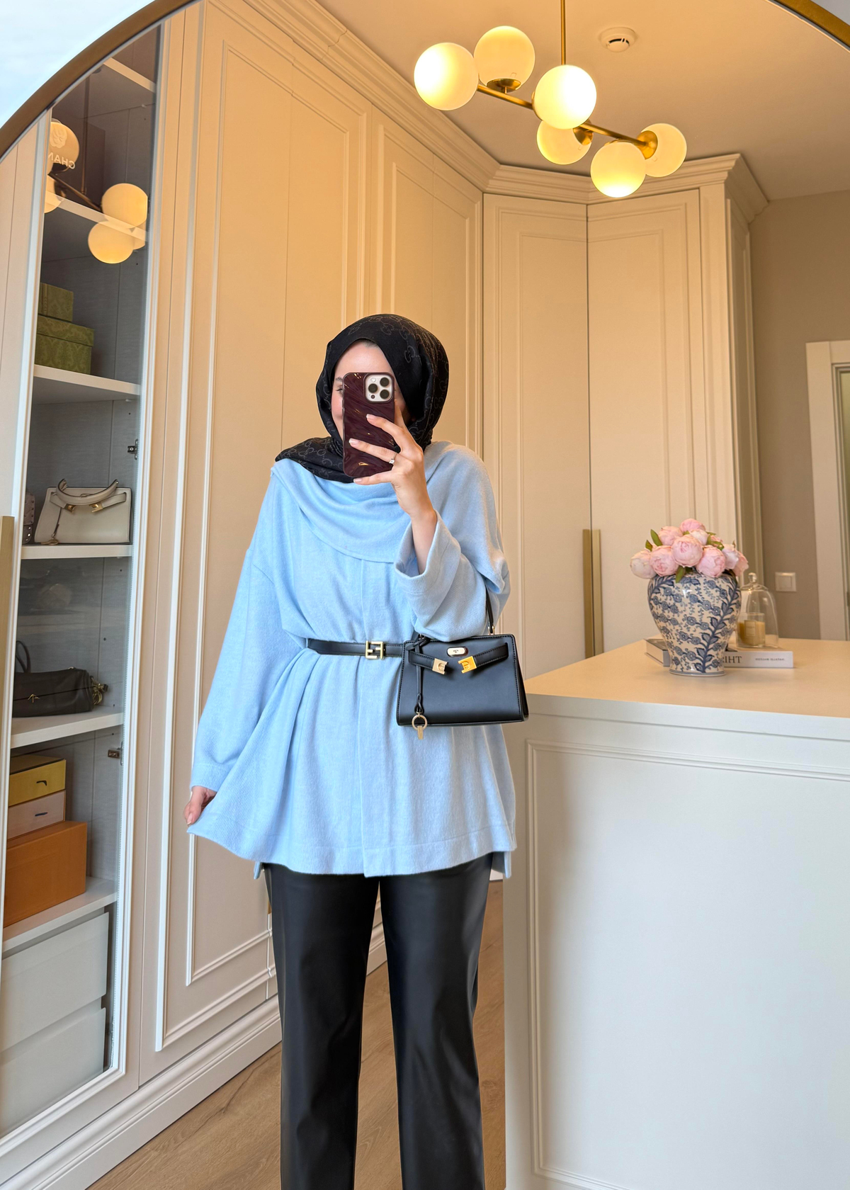 Şal Kapama Detaylı Hırka Bebe Mavi