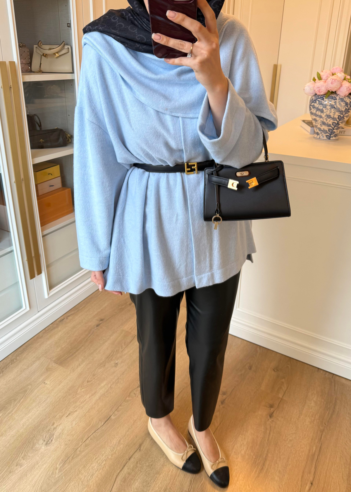 Şal Kapama Detaylı Hırka Bebe Mavi