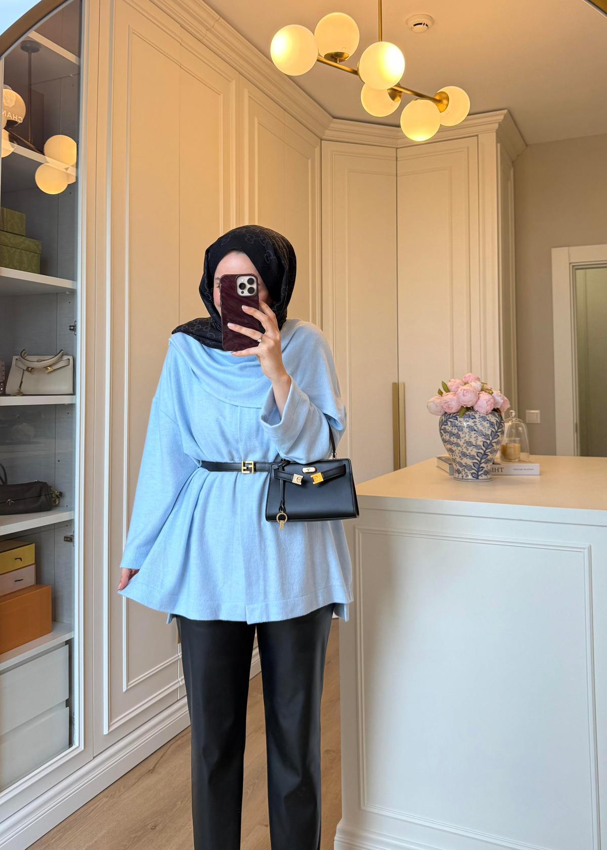 Şal Kapama Detaylı Hırka Bebe Mavi