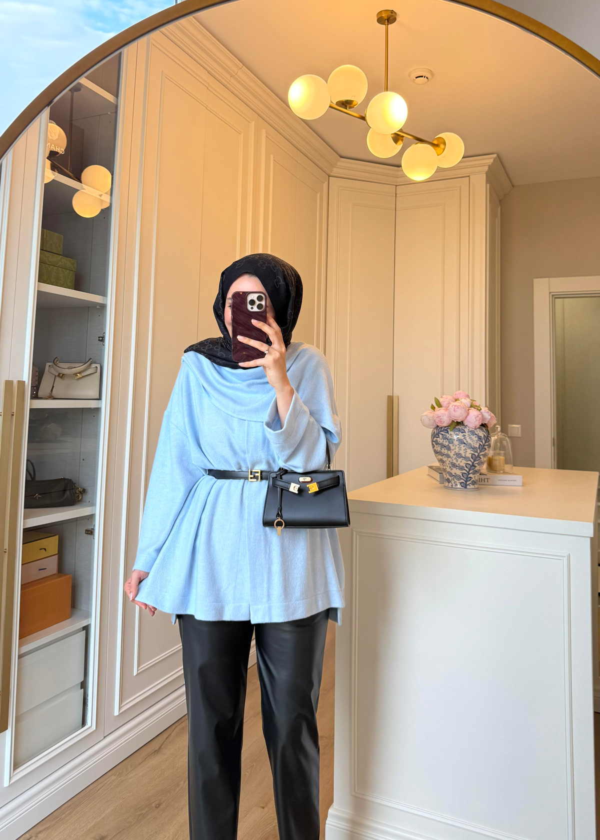 Şal Kapama Detaylı Hırka Bebe Mavi