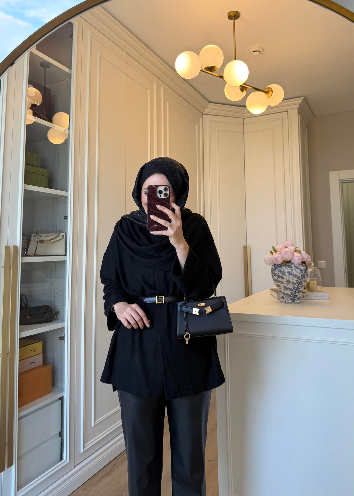 Şal Kapama Detaylı Hırka Siyah