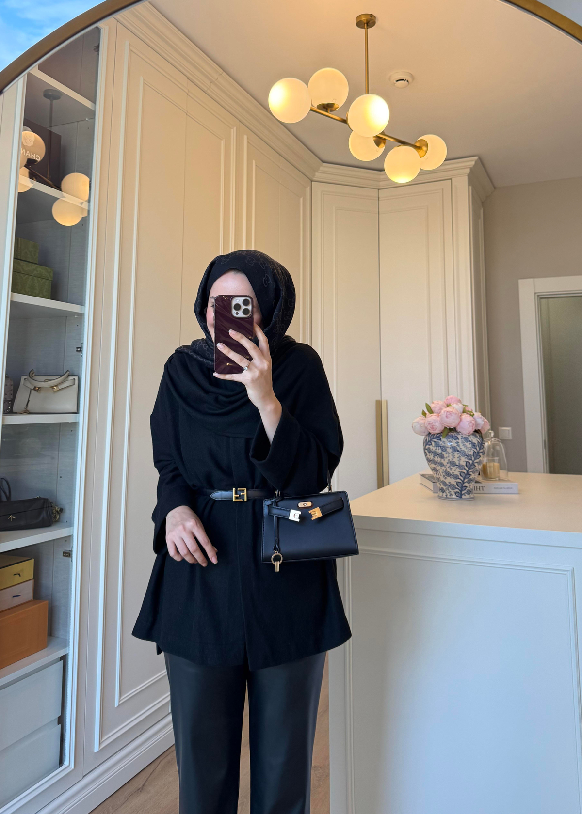 Şal Kapama Detaylı Hırka Siyah