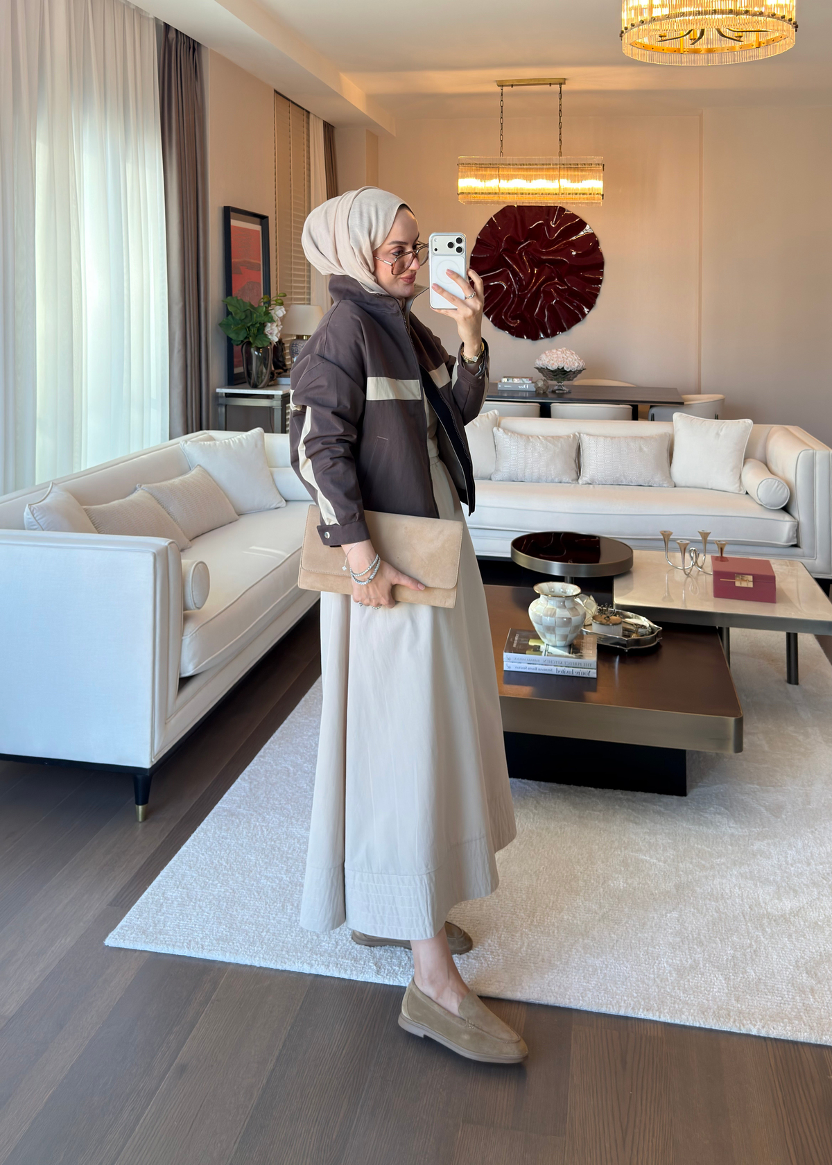 Şerit Detaylı Ceket Kahverengi