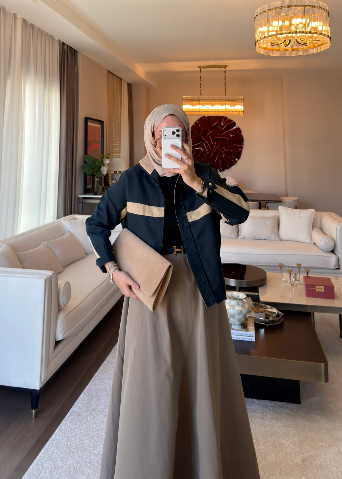 Şerit Detaylı Ceket Lacivert